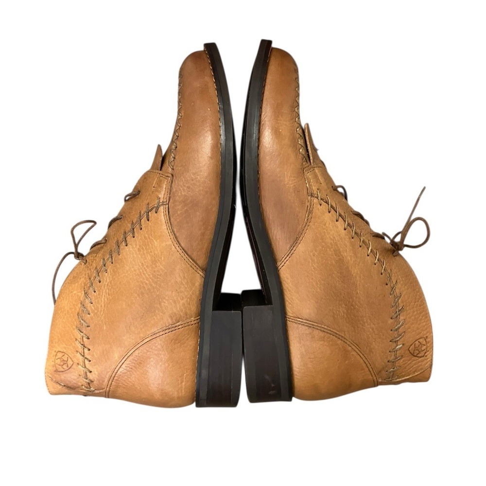 Ariat Leather Kiltie Festival Western Ankle Boots Made In Brazil Moc Toe‎ Tan 8 - Picture 6 of 16